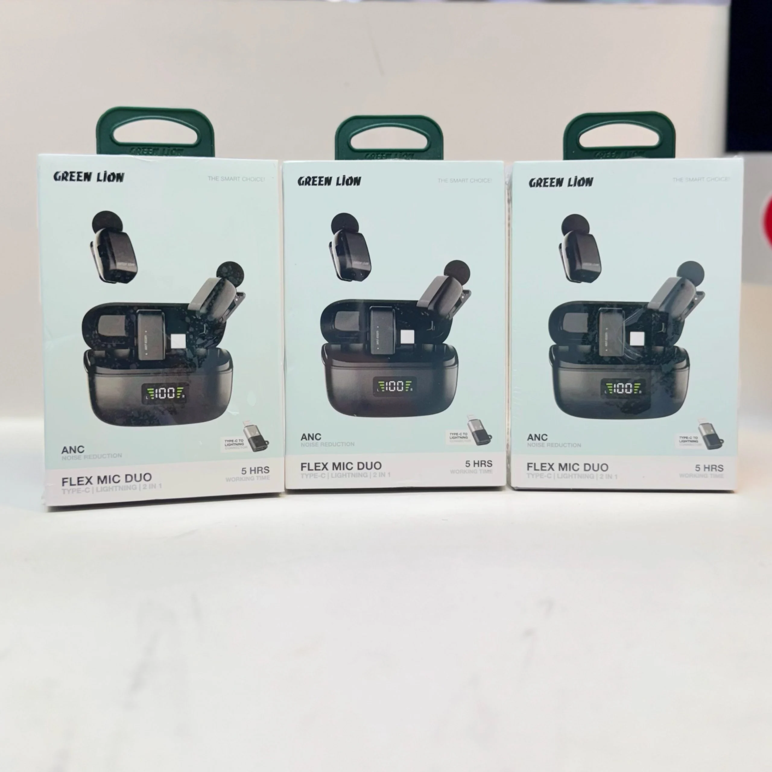 میکروفون یقه ای ۲تایی گرین لاین FLEX MIC DUO 5 میکروفون بی سیم گرین لاین flex mic duo anc